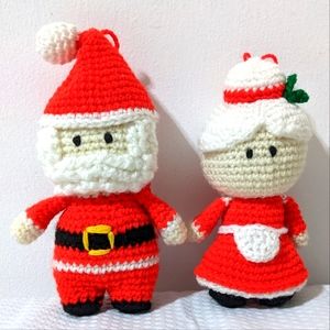 NEW Mr & Mrs Santa Clause HAND CRAFTED Crochet!
